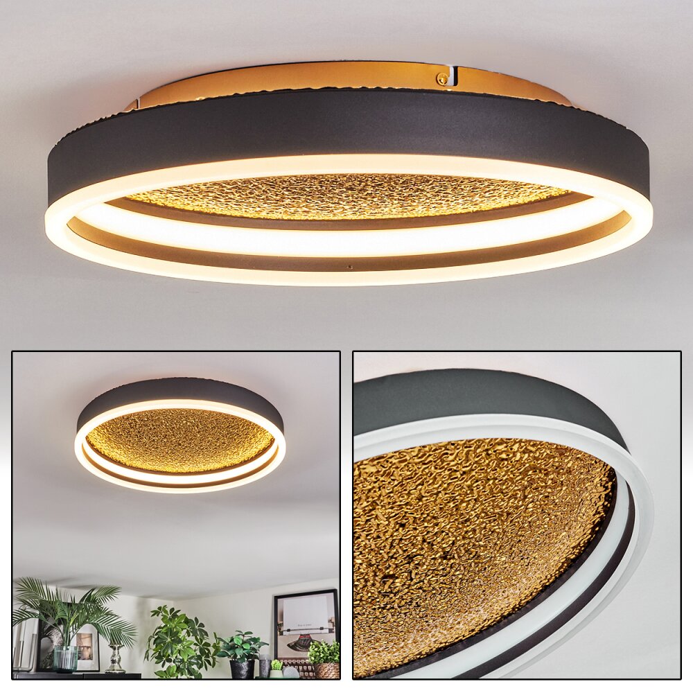 Guine Plafondlamp LED Goud, Zwart, 1-licht main product photo