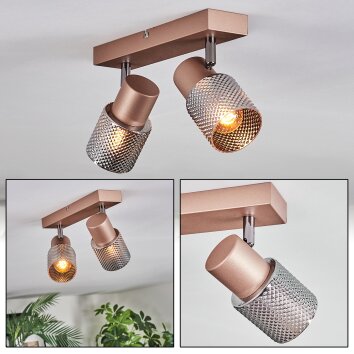Medelim Plafondlamp, Plafondspot Brons, 2-lichts