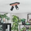 Orlan Plafondlamp, Plafondspot Chroom, Natuurlijke kleuren, Zwart, 2-lichts