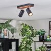 Orlan Plafondlamp, Plafondspot Chroom, Natuurlijke kleuren, Zwart, 2-lichts