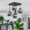 Ripoll Plafondlamp, Kogellampje Rookkleurig, 5-lichts