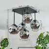 Ripoll Plafondlamp, Kogellampje Rookkleurig, 5-lichts