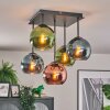 Koyoto Plafondlamp, Kogellampje 37 cm Blauw, Groen, Koperkleurig, 5-lichts