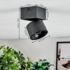 Narel Plafondlamp, Plafondspot LED Zwart, 1-licht
