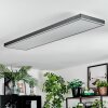 Salmi Plafondlamp, Paneel LED Grijs, Zilver, 1-licht, Afstandsbediening