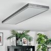 Salmi Plafondlamp, Paneel LED Grijs, Zilver, 1-licht, Afstandsbediening