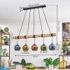 Koyoto Hanglamp, Kogellampje, Hanglamp Natuurlijke kleuren, Zwart, 5-lichts