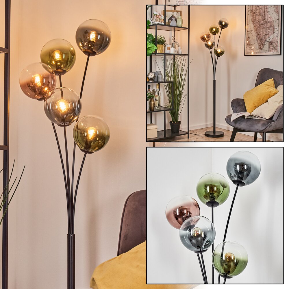 Gastor Kogellampje, Staande lamp Blauw, Groen, Duidelijk, Koperkleurig, 5-lichts main product photo