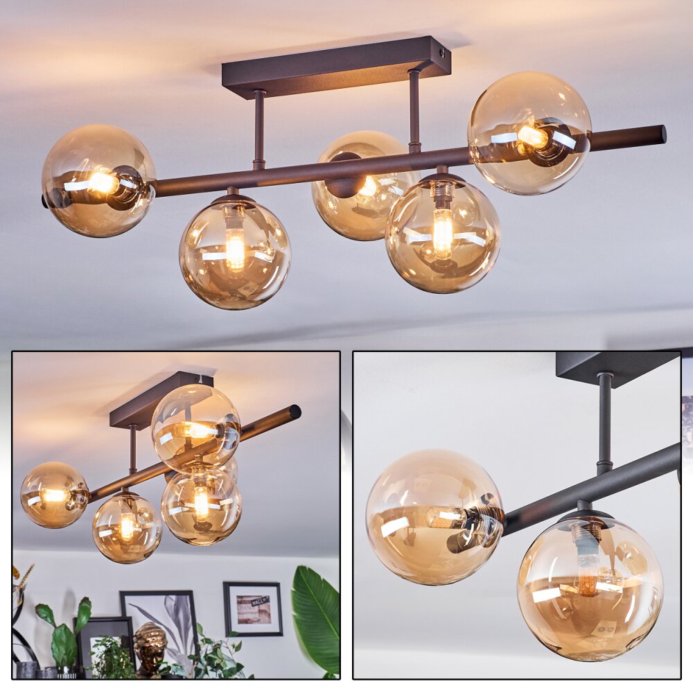 Chehalis Plafondlamp, Kogellampje Amber, 5-lichts main product photo