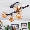 Chehalis Plafondlamp, Kogellampje Amber, 5-lichts