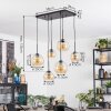 Koyoto Hanglamp, Kogellampje, Hanglamp Amber, 6-lichts