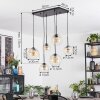 Koyoto Hanglamp, Kogellampje, Hanglamp Amber, Duidelijk, 6-lichts
