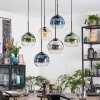 Koyoto Hanglamp, Kogellampje, Hanglamp Amber, Blauw, Groen, Duidelijk, Rookkleurig, 6-lichts