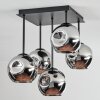 Ripoll Plafondlamp, Kogellampje Chroom, Rookkleurig, 5-lichts