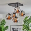 Ripoll Plafondlamp, Kogellampje Chroom, Rookkleurig, 5-lichts