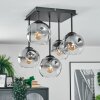 Ripoll Plafondlamp, Kogellampje Duidelijk, Rookkleurig, 5-lichts