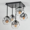 Ripoll Plafondlamp, Kogellampje Duidelijk, Rookkleurig, 5-lichts