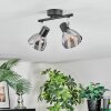 Saire Plafondlamp, Plafondspot Chroom, Zwart, 2-lichts