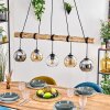 Koyoto Hanglamp, Kogellampje, Hanglamp Natuurlijke kleuren, Zwart, 5-lichts