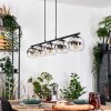 Koyoto Hanglamp, Kogellampje, Hanglamp Chroom, Duidelijk, Rookkleurig, 5-lichts