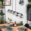 Koyoto Hanglamp, Kogellampje, Hanglamp Chroom, Duidelijk, Rookkleurig, 5-lichts
