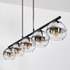 Koyoto Hanglamp, Kogellampje, Hanglamp Chroom, Duidelijk, Rookkleurig, 5-lichts