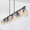 Ripoll Hanglamp, Kogellampje, Hanglamp Amber, Duidelijk, Rookkleurig, 5-lichts