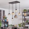 Koyoto Hanglamp, Kogellampje, Hanglamp Amber, Duidelijk, Rookkleurig, 6-lichts