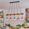 Koyoto Hanglamp, Kogellampje, Hanglamp Natuurlijke kleuren, Zwart, 5-lichts