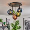Gastor Plafondlamp, Kogellampje Blauw, Groen, Koperkleurig, 5-lichts