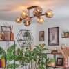 Ripoll Plafondlamp, Kogellampje Amber, Rookkleurig, 8-lichts