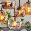 Koyoto Plafondlamp, Kogellampje Amber, Chroom, Duidelijk, Rookkleurig, 5-lichts