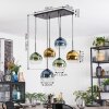 Koyoto Hanglamp, Kogellampje, Hanglamp Blauw, Goud, Groen, Duidelijk, 6-lichts