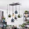 Koyoto Hanglamp, Kogellampje, Hanglamp Amber, Blauw, Chroom, Groen, Rookkleurig, 6-lichts