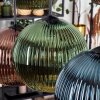 Koyoto Hanglamp, Kogellampje, Hanglamp Blauw, Groen, Koperkleurig, 6-lichts