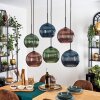 Koyoto Hanglamp, Kogellampje, Hanglamp Blauw, Groen, Koperkleurig, 6-lichts