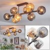 Ripoll Plafondlamp, Kogellampje Amber, Rookkleurig, 8-lichts
