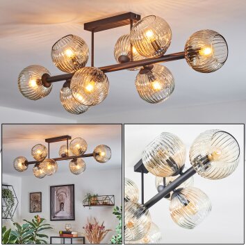 Ripoll Plafondlamp, Kogellampje Amber, Duidelijk, 8-lichts Ripoll Plafondlamp, Kogellampje Amber, Duidelijk, 8-lichts