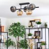 Ripoll Plafondlamp, Kogellampje Amber, Rookkleurig, 5-lichts