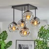 Ripoll Plafondlamp, Kogellampje Chroom, Duidelijk, Rookkleurig, 5-lichts