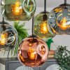 Ripoll Plafondlamp, Kogellampje Blauw, Groen, Koperkleurig, 5-lichts