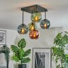 Ripoll Plafondlamp, Kogellampje Blauw, Groen, Koperkleurig, 5-lichts