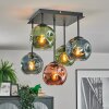 Ripoll Plafondlamp, Kogellampje Blauw, Groen, Koperkleurig, 5-lichts
