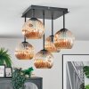 Ripoll Plafondlamp, Kogellampje Amber, 5-lichts