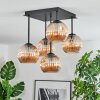 Ripoll Plafondlamp, Kogellampje Amber, 5-lichts