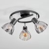 Saire Plafondlamp, Plafondspot Chroom, Zwart, 3-lichts