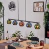 Koyoto Hanglamp, Kogellampje, Hanglamp Blauw, Groen, Koperkleurig, 5-lichts