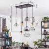 Koyoto Hanglamp, Kogellampje, Hanglamp Amber, Duidelijk, Rookkleurig, 6-lichts