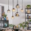Koyoto Hanglamp, Kogellampje, Hanglamp Amber, Duidelijk, Rookkleurig, 6-lichts