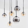 Koyoto Hanglamp, Kogellampje, Hanglamp Amber, Duidelijk, Rookkleurig, 6-lichts